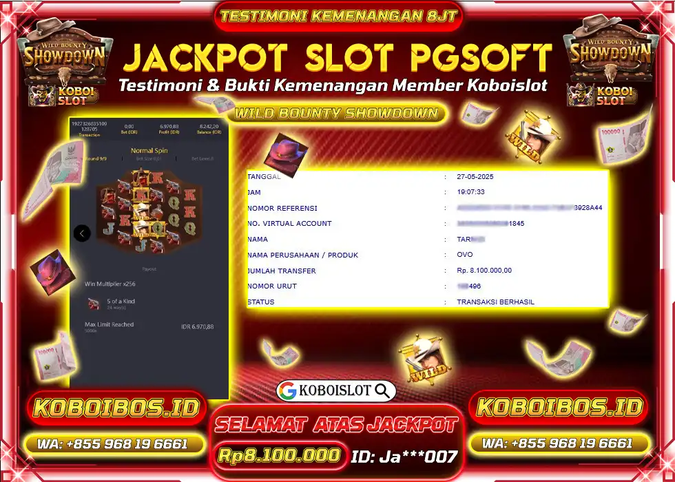 BUKTI KEMENANGAN SLOT WILD BOUNTY SHOWDOWN Rp8.000.000,- LUNAS